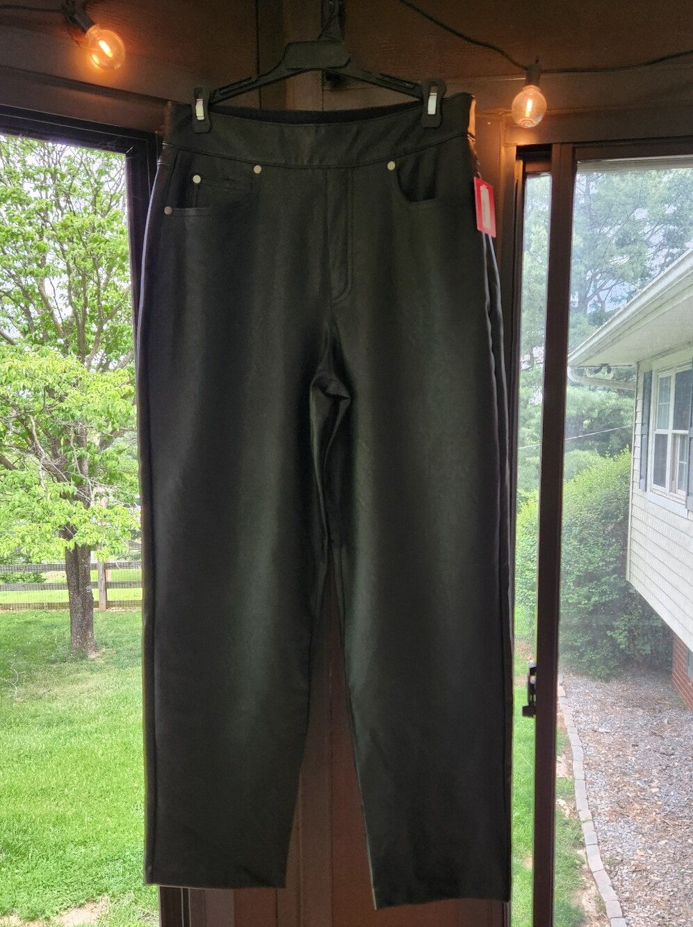 Spanx High-Rise Faux Leather Straight-Leg Pants - Black